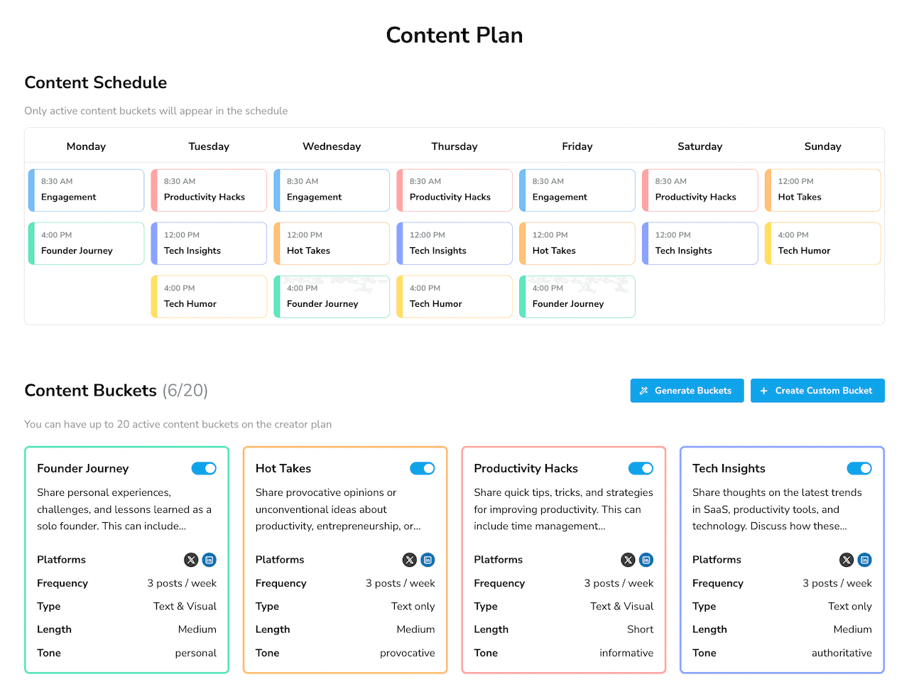 Get a personalized content plan in 1 minute