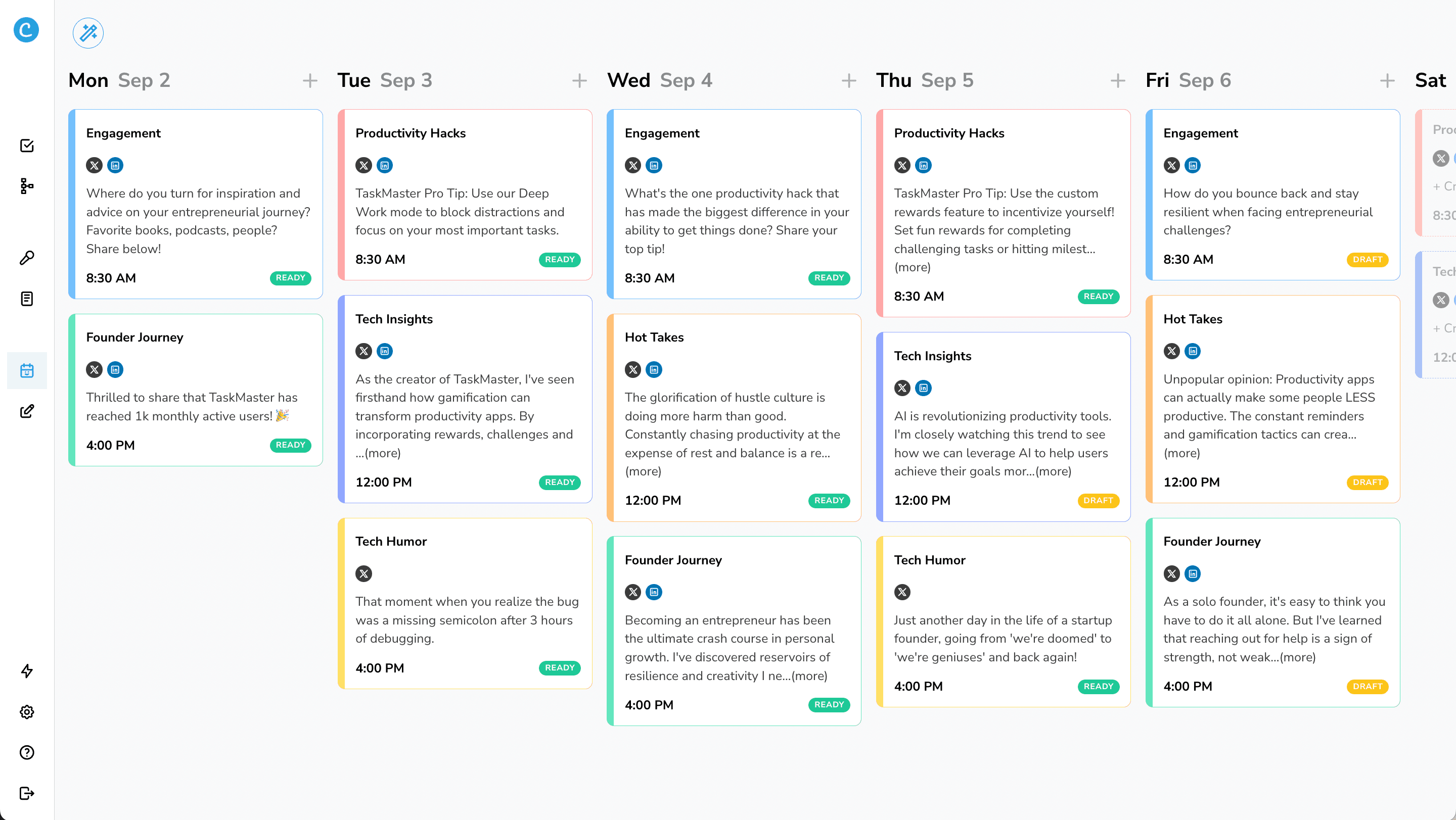 Conteflow schedule